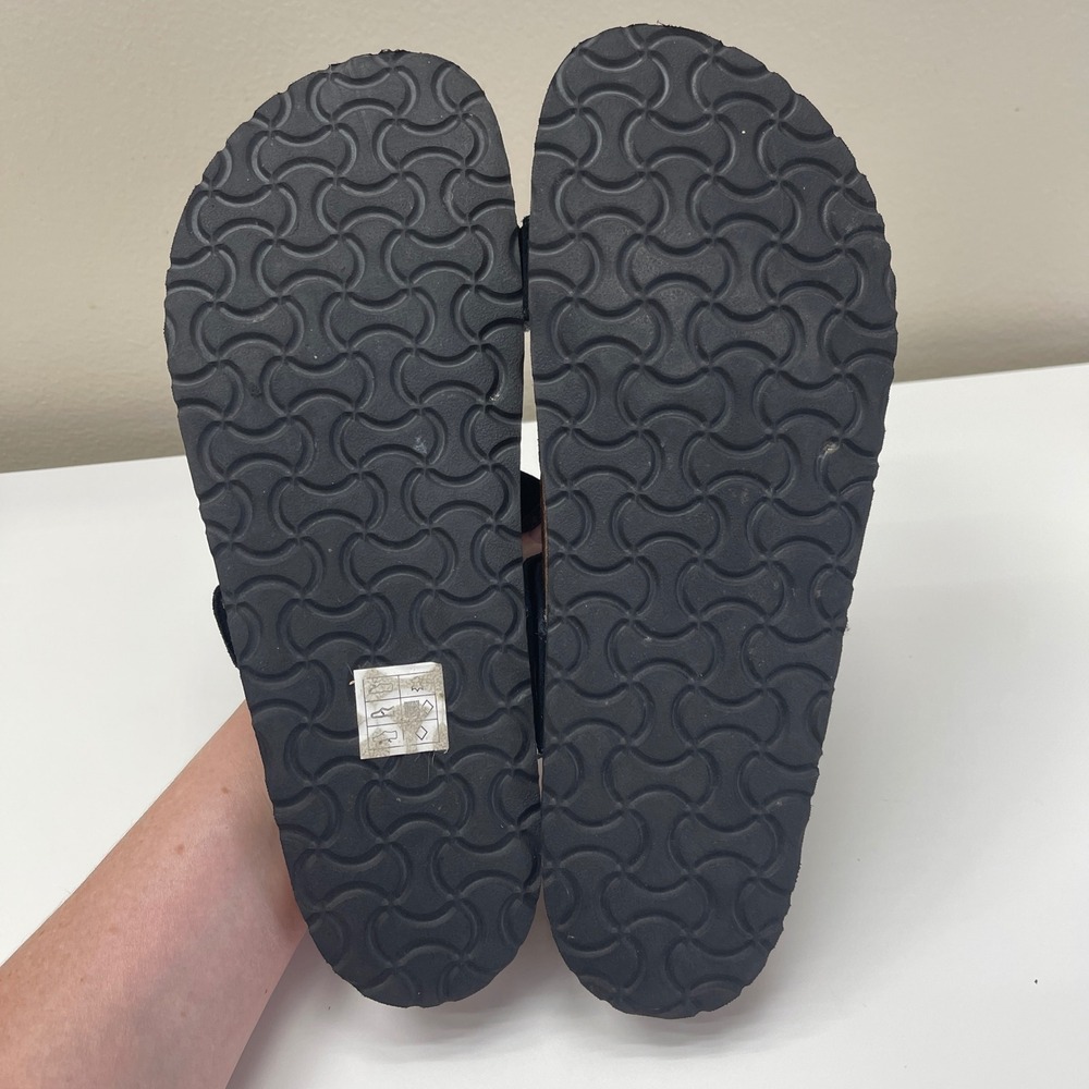 Skechers Sandals 10 Arch Fit Granola Sun-Days Black Suede Studded Slide 163351 - Picture 9 of 9